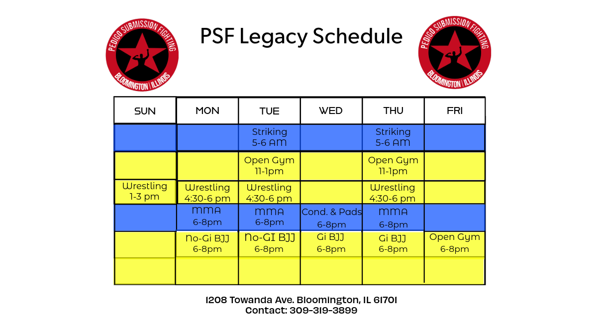PSF Legacy Class Schedule